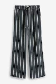 Black & White Stripe Linen Blend Trousers 2 Pack - Image 3 of 4