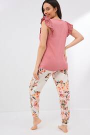 Pink Floral Cotton Maternity Pyjamas - Image 2 of 3