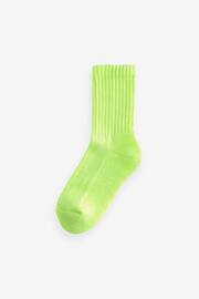 Yellow/Pink Bright Cushioned Sole Ribbed Ankle Socks 2 Pack - Image 2 of 3