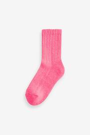Yellow/Pink Bright Cushioned Sole Ribbed Ankle Socks 2 Pack - Image 3 of 3