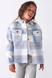 River Island Blue Girls Check Shacket - Image 1 of 5