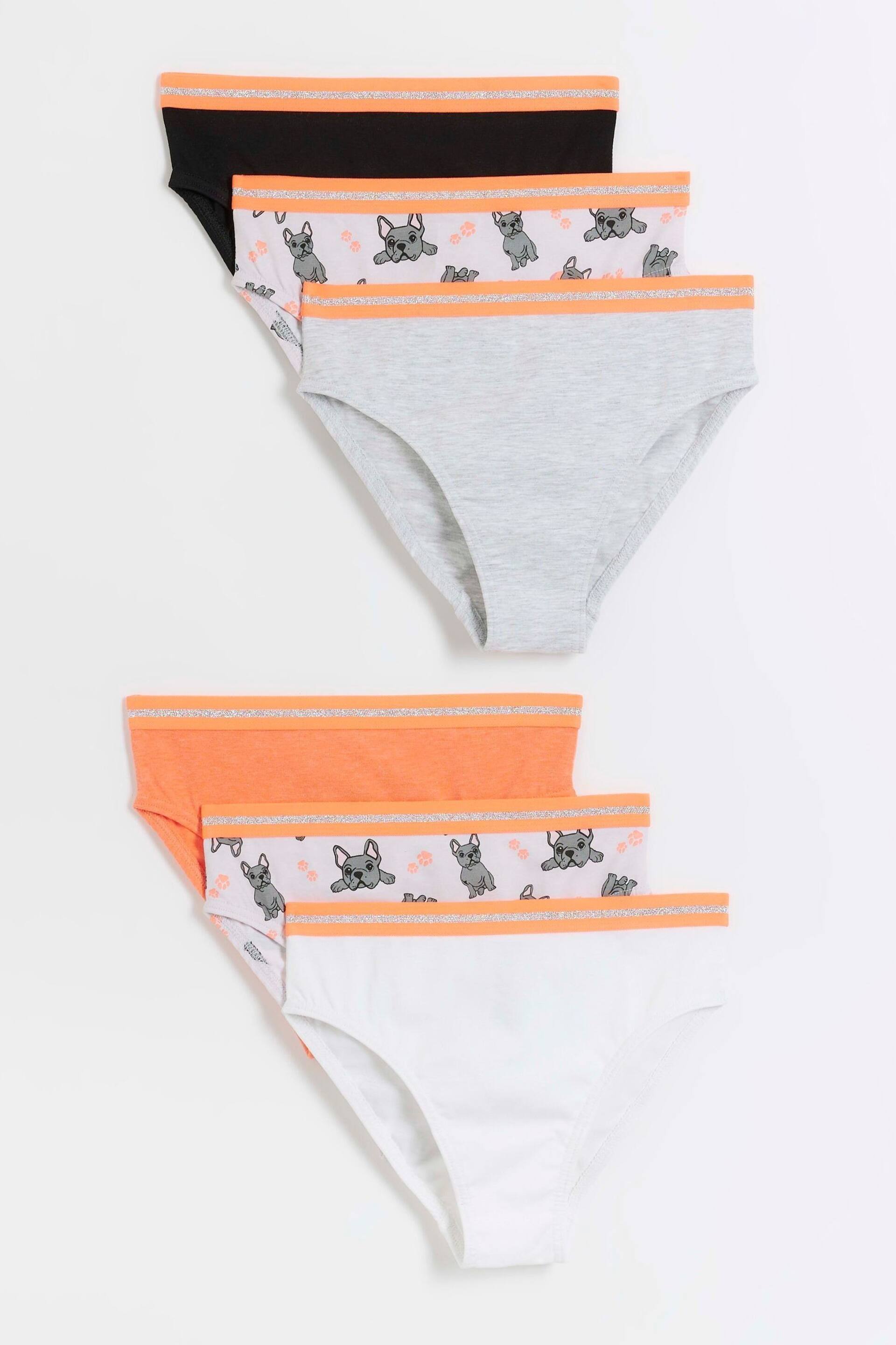 River Island Pink Girls Multipack of 6 Frenchie Briefs - Image 1 of 3