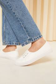 Friends Like These White Plimsoll Lace Up Pump Trainers - Image 4 of 4