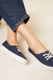 Friends Like These Navy Blue Plimsoll Lace Up Pump Trainers - Image 4 of 4