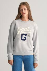 GANT Teens Grey Graphic Crew Neck Sweatshirt - Image 1 of 6