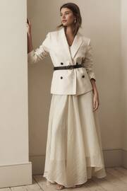 Ecru Premium Asymmetric Textured Skirt - Image 1 of 7