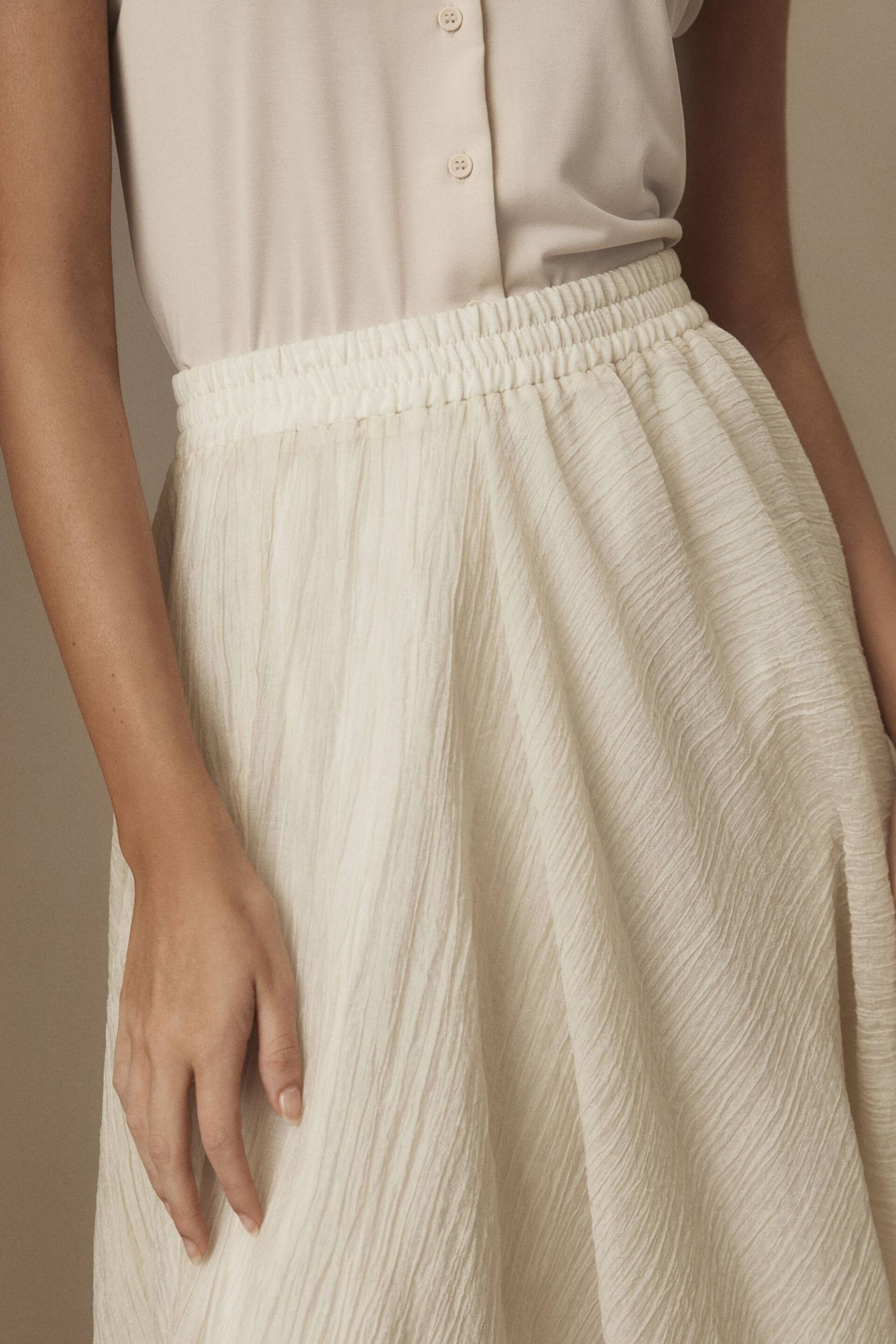 Ecru Premium Asymmetric Textured Skirt - Image 4 of 7