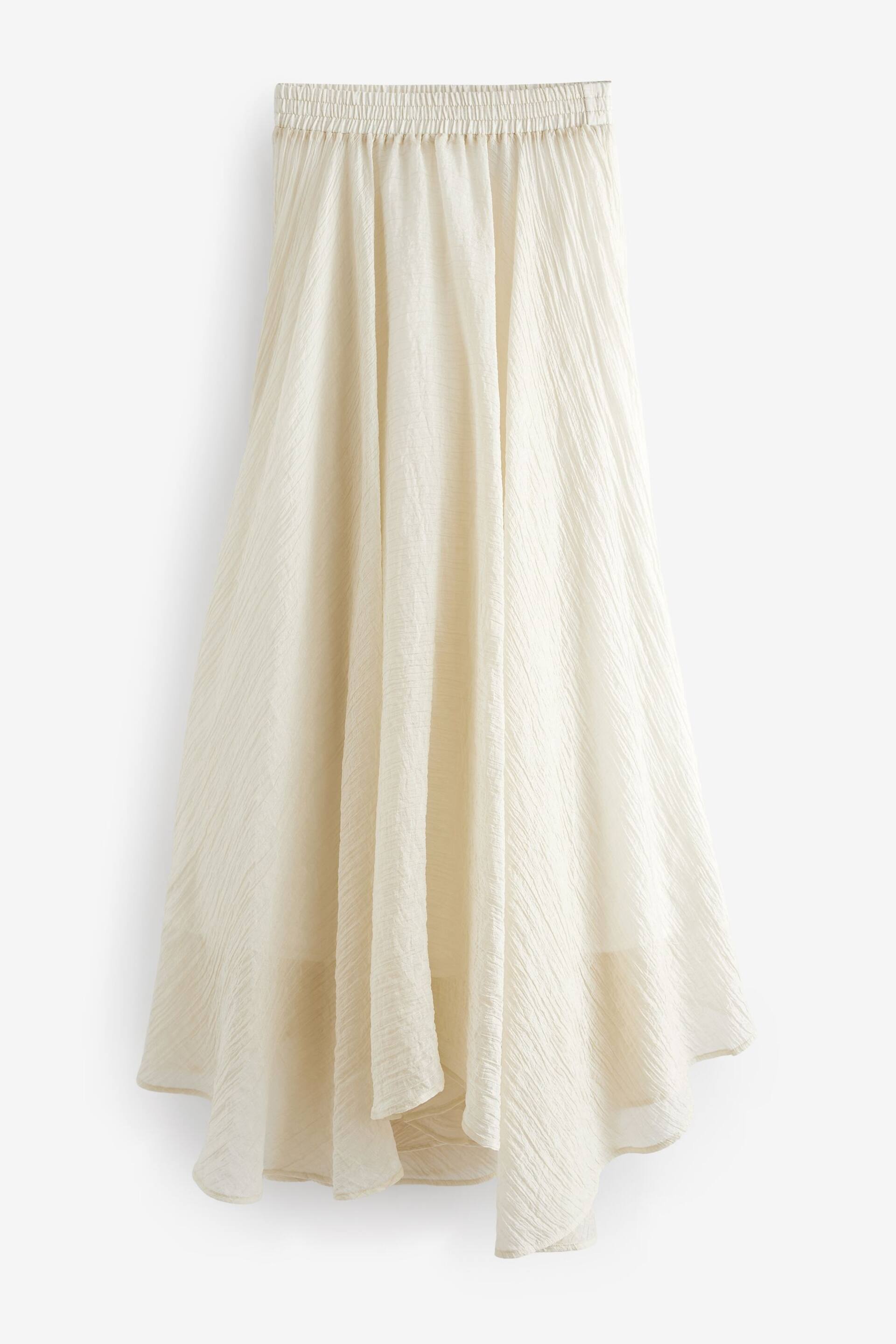 Ecru Premium Asymmetric Textured Skirt - Image 6 of 7