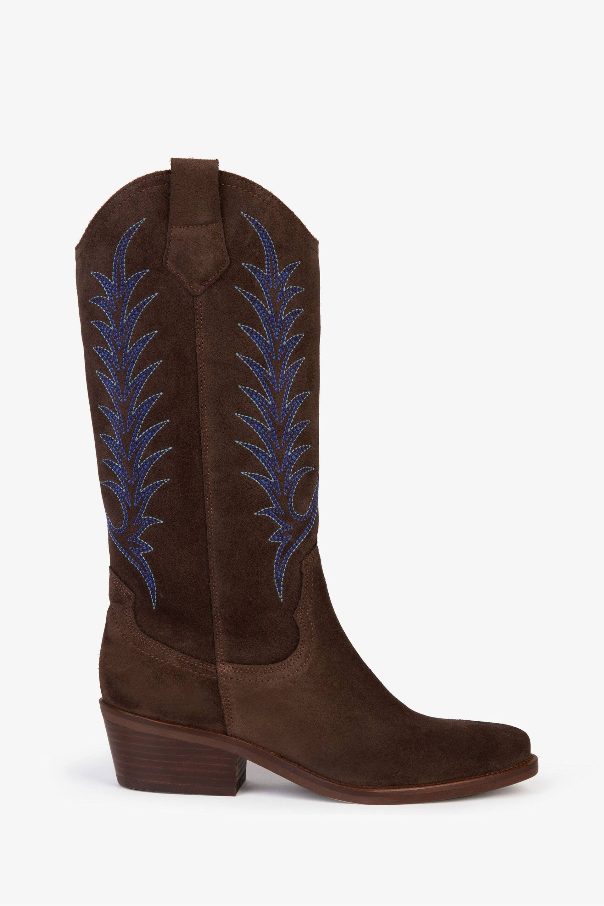 Penelope Chilvers Goldie Embroidered Cowboy Brown Boots - Image 1 of 7