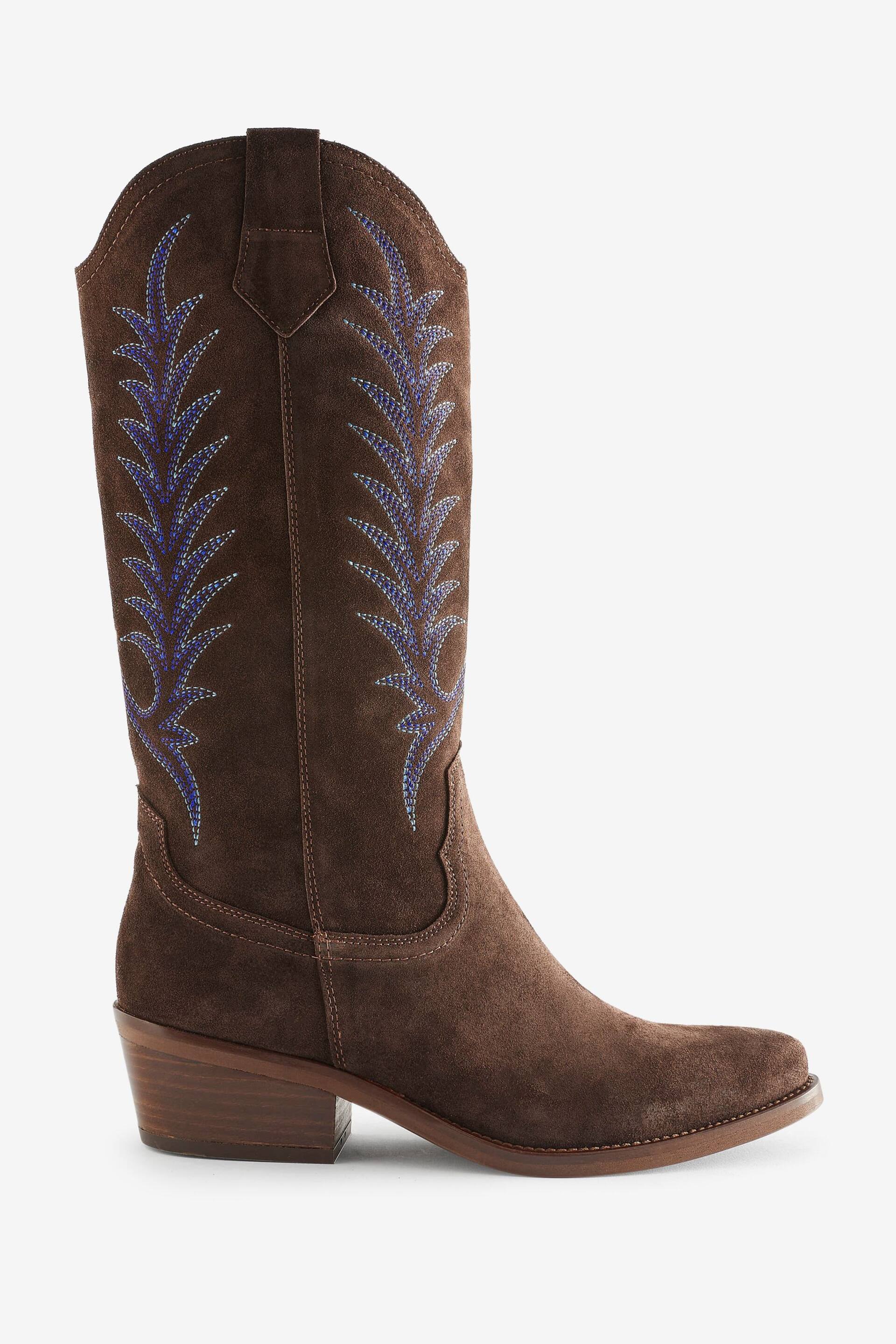 Penelope Chilvers Goldie Embroidered Cowboy Brown Boots - Image 2 of 7