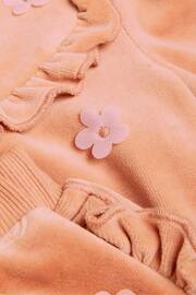 Monsoon Pink Baby Floral Velour Jumper and Joggers Set - Image 3 of 3