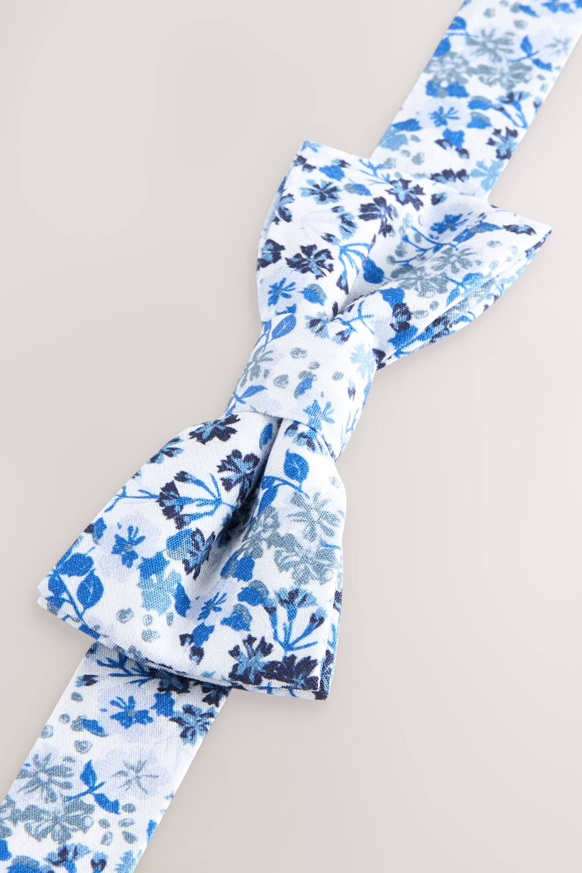 Blue Floral Floral Bow Tie (1-16yrs) - Image 1 of 3