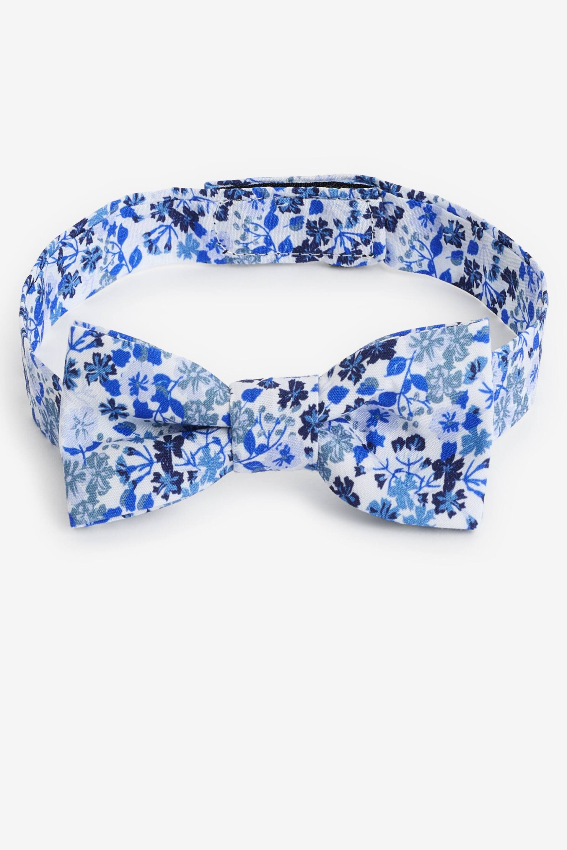 Blue Floral Floral Bow Tie (1-16yrs) - Image 3 of 3