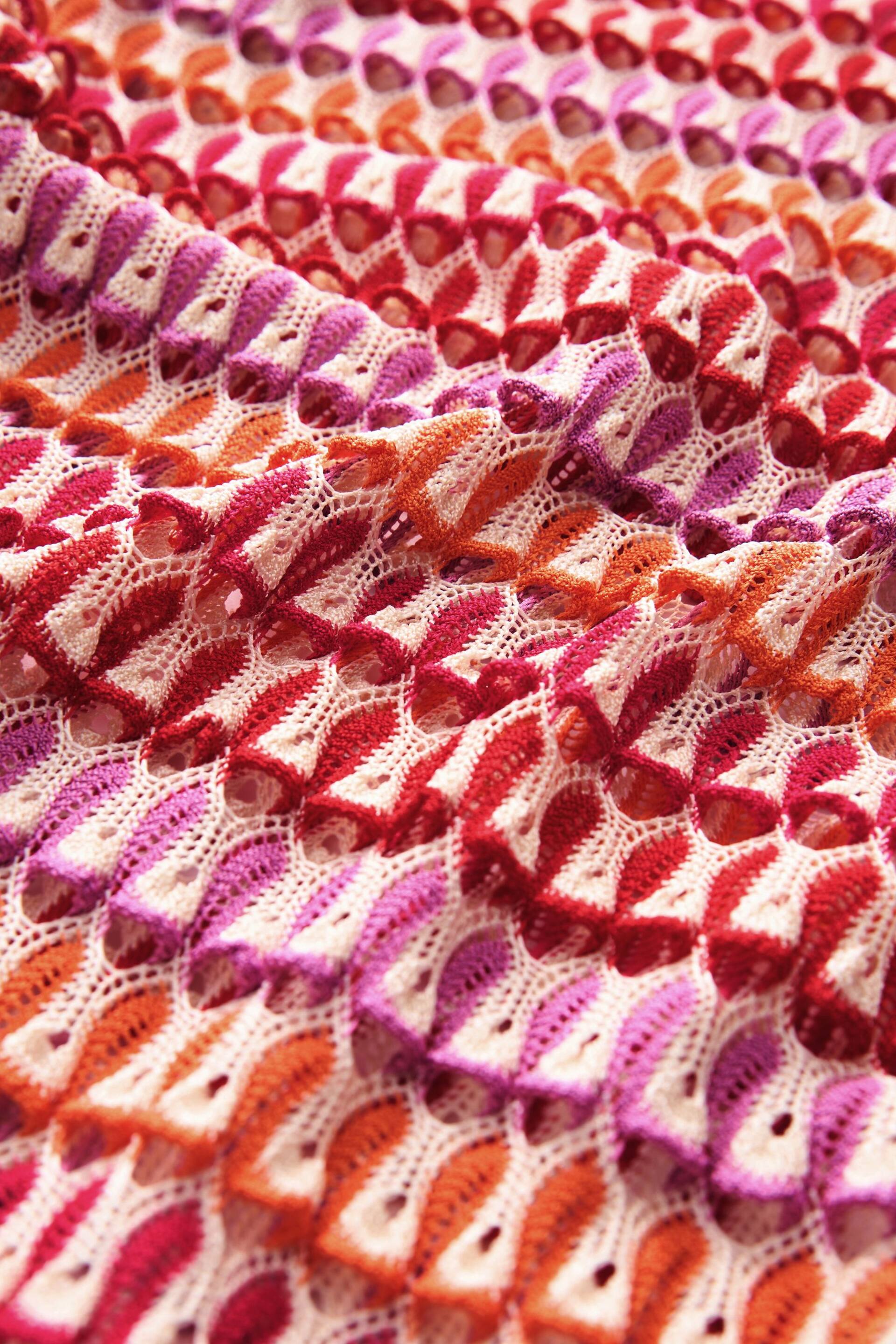 Pink/Orange Long Sleeve Crochet Top - Image 6 of 6