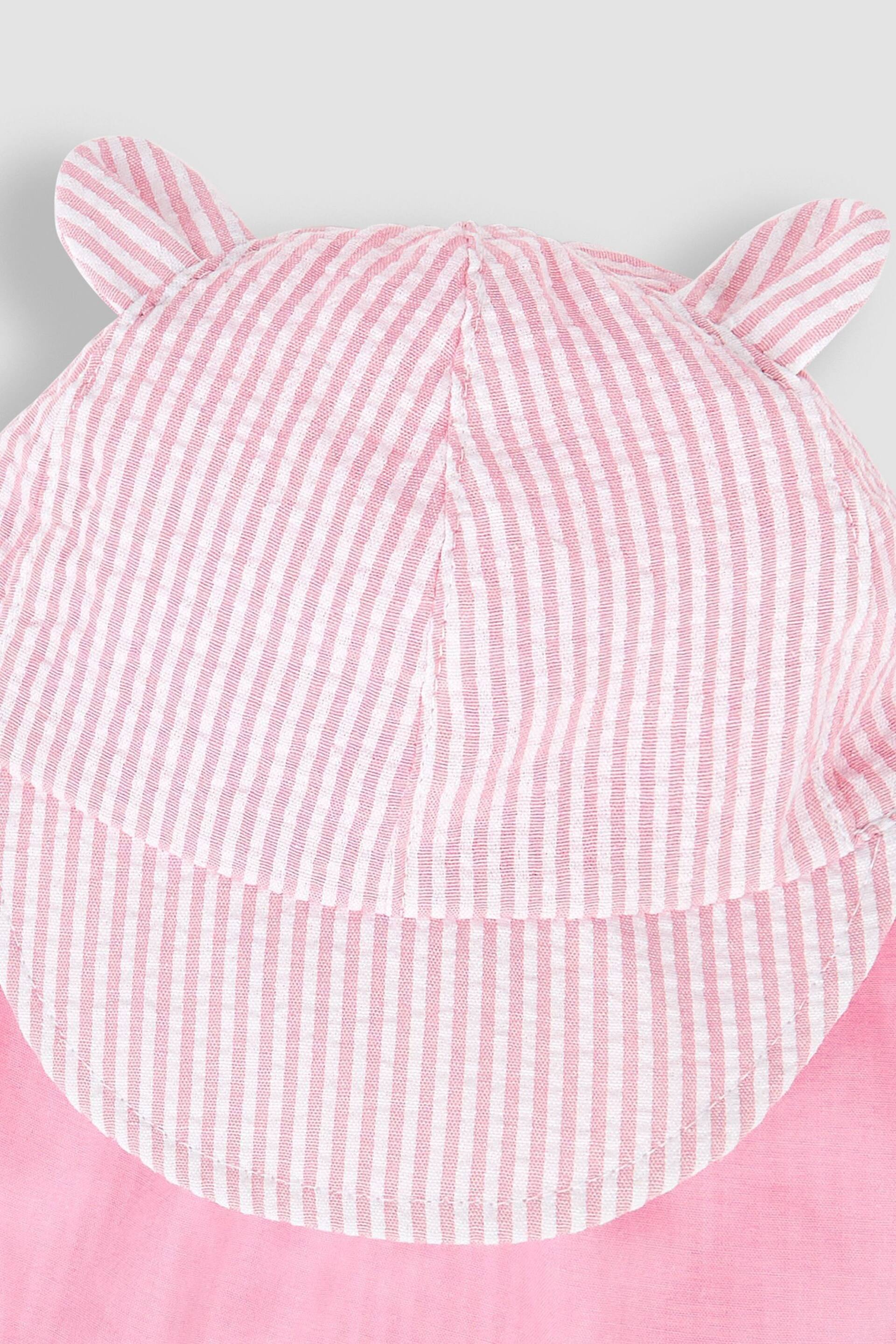 JoJo Maman Bébé Pink Stripe Legionnaire Cap - Image 3 of 3