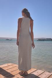White/Black Stripe Tieside Sleeveless Jersey Maxi Dress - Image 2 of 3