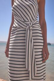 White/Black Stripe Tieside Sleeveless Jersey Maxi Dress - Image 3 of 3
