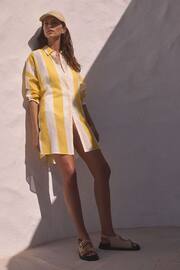 Yellow/White Stripe Beach Shirt Cover-Up - Image 2 of 3