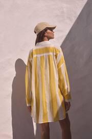 Yellow/White Stripe Beach Shirt Cover-Up - Image 3 of 3