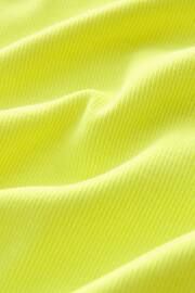 Fluro Yellow Ribbed Racer Tank Vest Sleeveless Top - Image 6 of 6