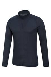Mountain Warehouse Blue Mens Talus Zip Neck Thermal Top - Image 4 of 5