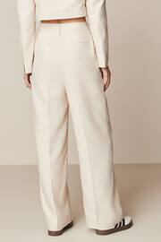 Neutral Asymetric Waistband Tailored Wide Leg Trousers - Image 3 of 6