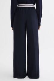 Reiss Navy Abigail Petite Wide Leg Elasticated Trousers - Image 5 of 7