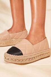 Lipsy Nude Pink Flat Chunky Flatform Espadrille Shoes - Image 4 of 4