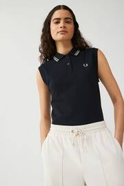Fred Perry Womens Sleeveless Twin Tipped Polo Shirt - Image 4 of 5