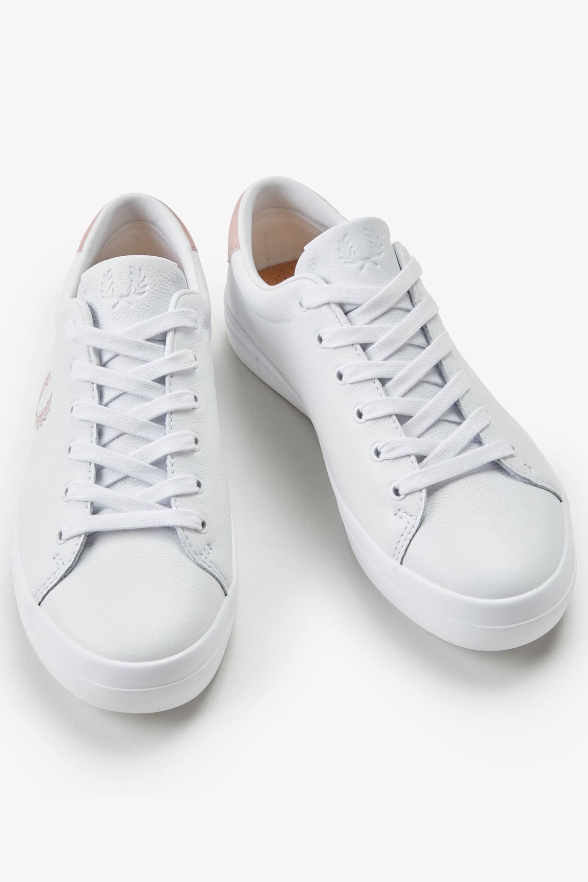 Fred Perry Womens White Lottie Leather Trainers - Image 3 of 5