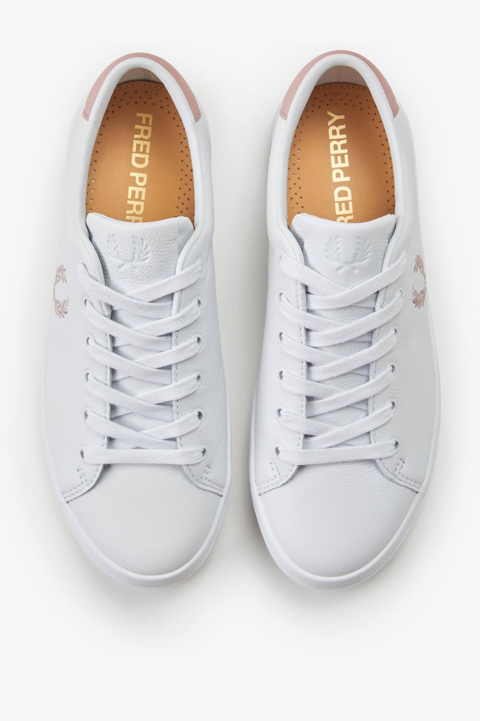 Fred Perry Womens White Lottie Leather Trainers - Image 4 of 5