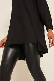 Friends Like These Black Petite Soft Jersey Long Sleeve Slash Neck Tunic Top - Image 4 of 4