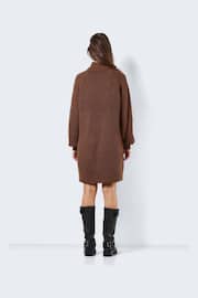 NOISY MAY Brown High Neck Knitted Jumper Dress - Image 2 of 5