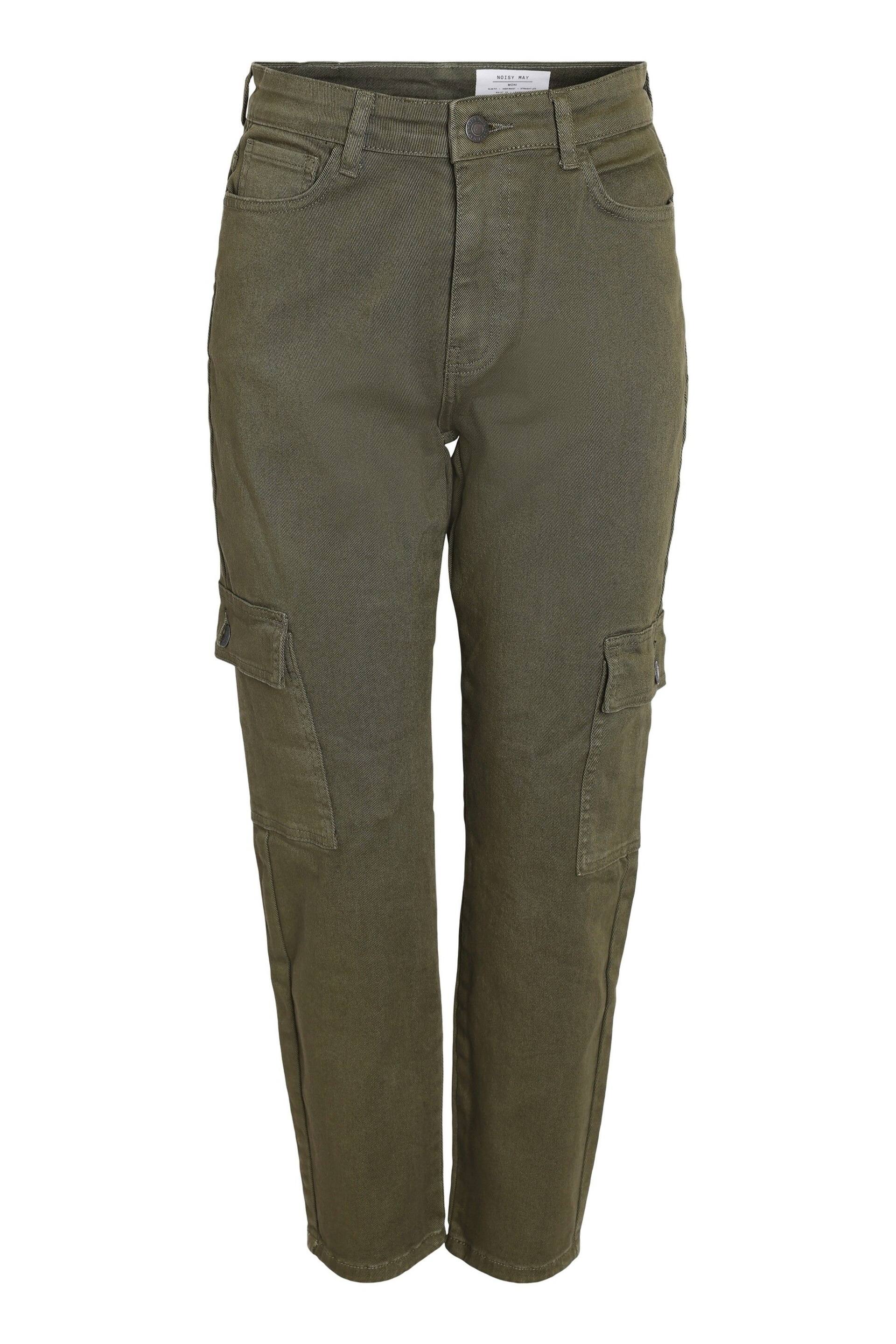 NOISY MAY Natural High Waisted Cargo Straight Leg Jeans - Image 6 of 6