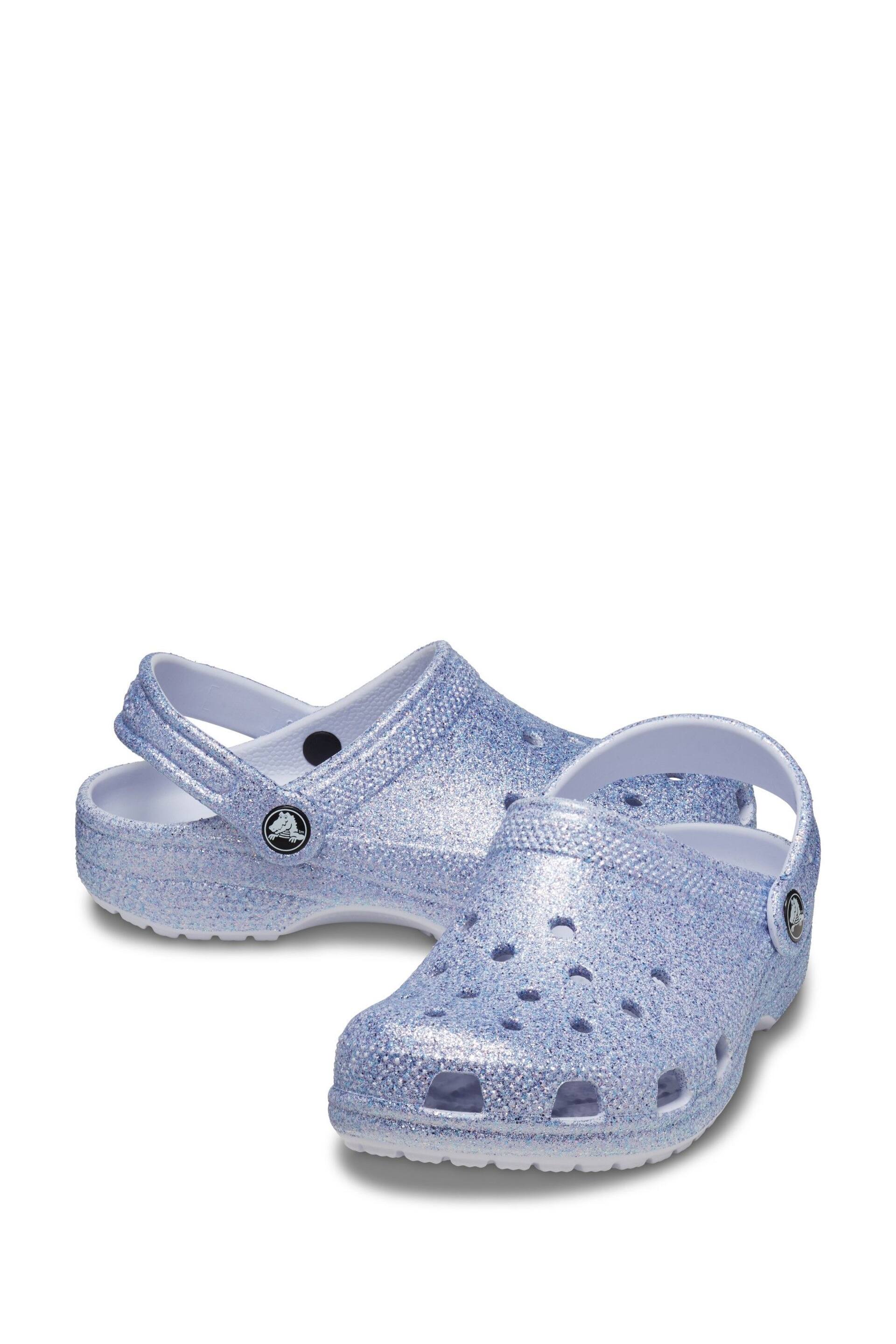 Crocs Kids Violet Purple	Classic Glitter Clogs - Image 3 of 6