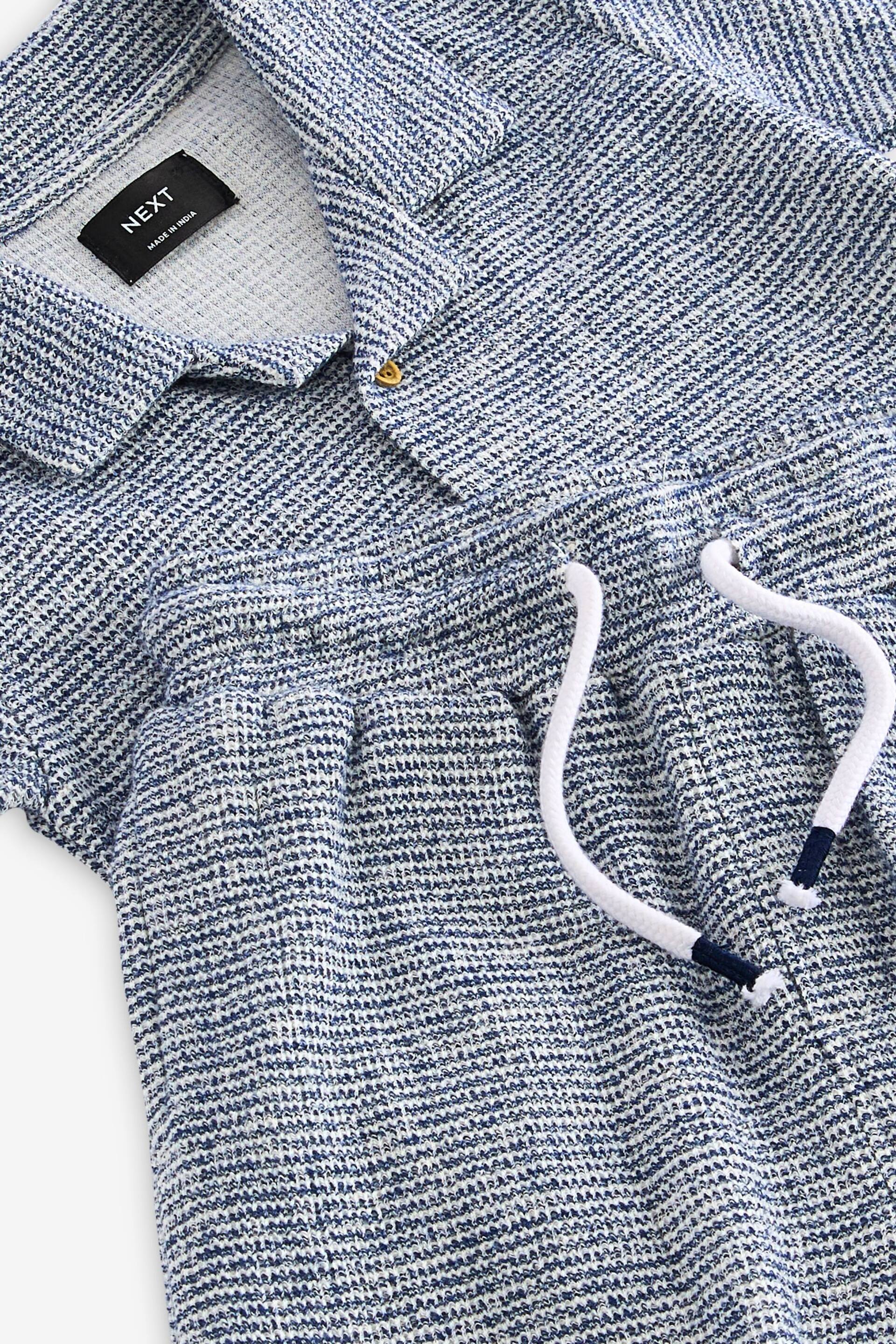 Blue/White Short Sleeve Pattern Shirt and Shorts Set (3mths-7yrs) - Image 6 of 6
