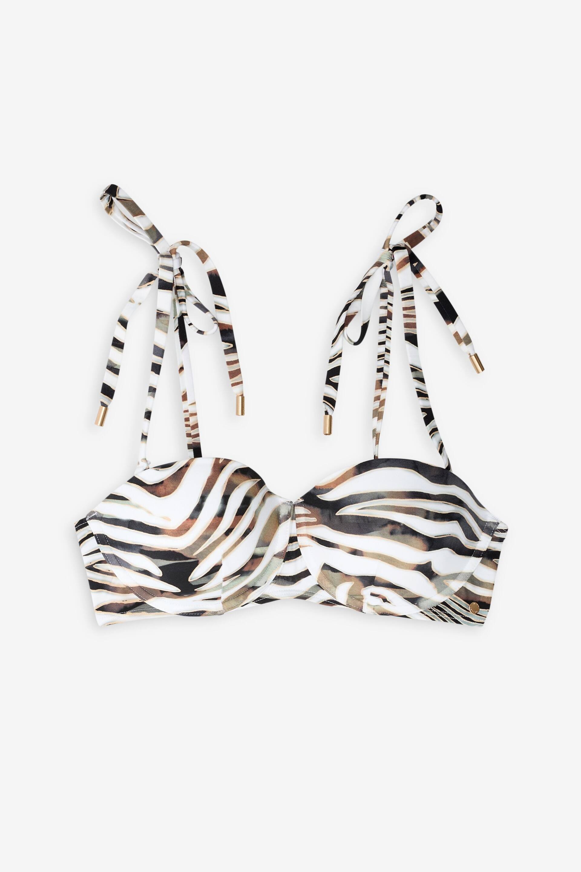 Mint Velvet Zebra Print Cupped Bikini Top - Image 5 of 6