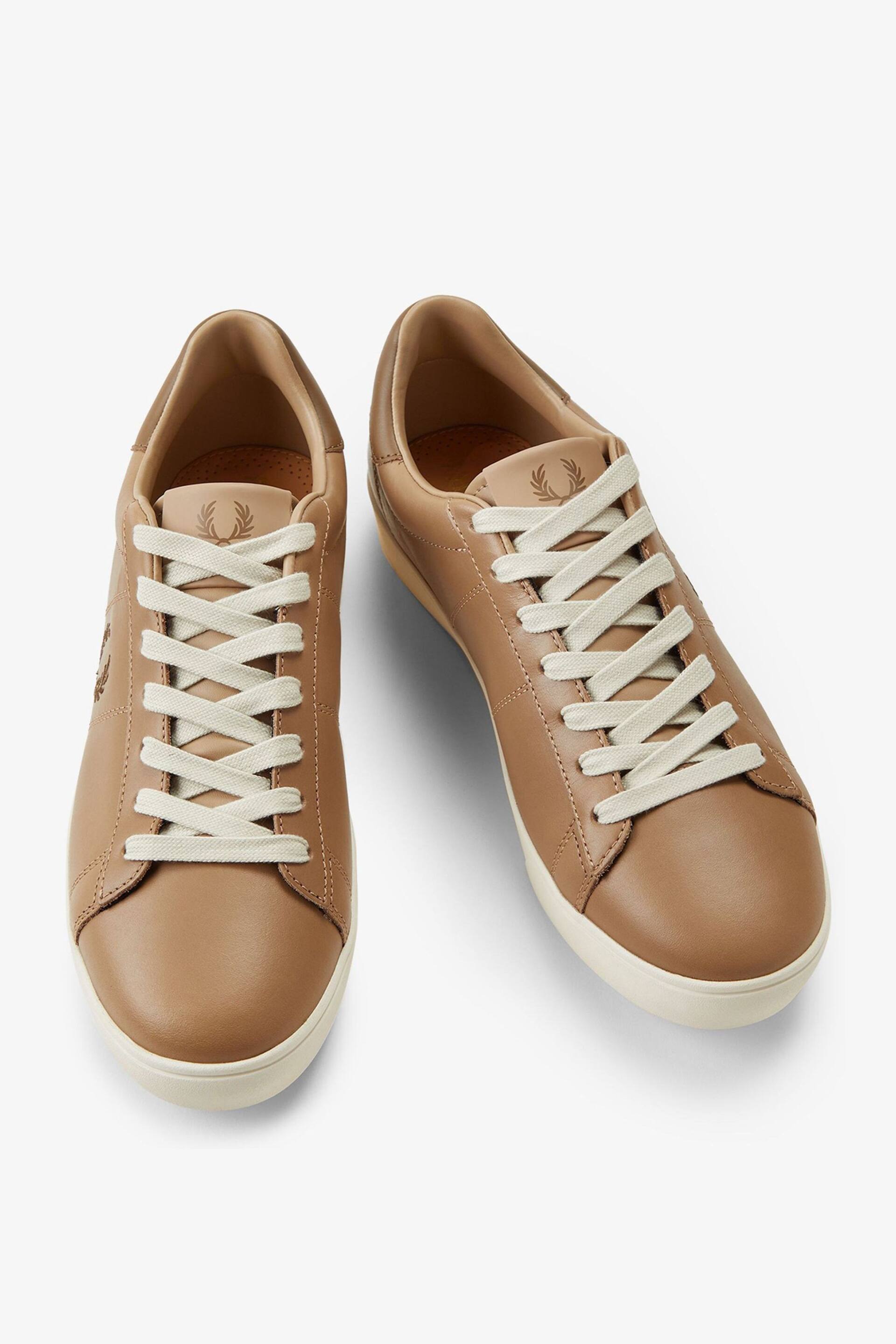 Fred Perry Spencer Leather Brown Trainers - Image 2 of 4