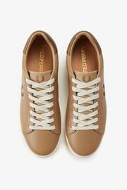 Fred Perry Spencer Leather Brown Trainers - Image 3 of 4