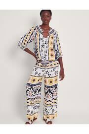 Monsoon Natural Corey Print Trousers - Image 1 of 4