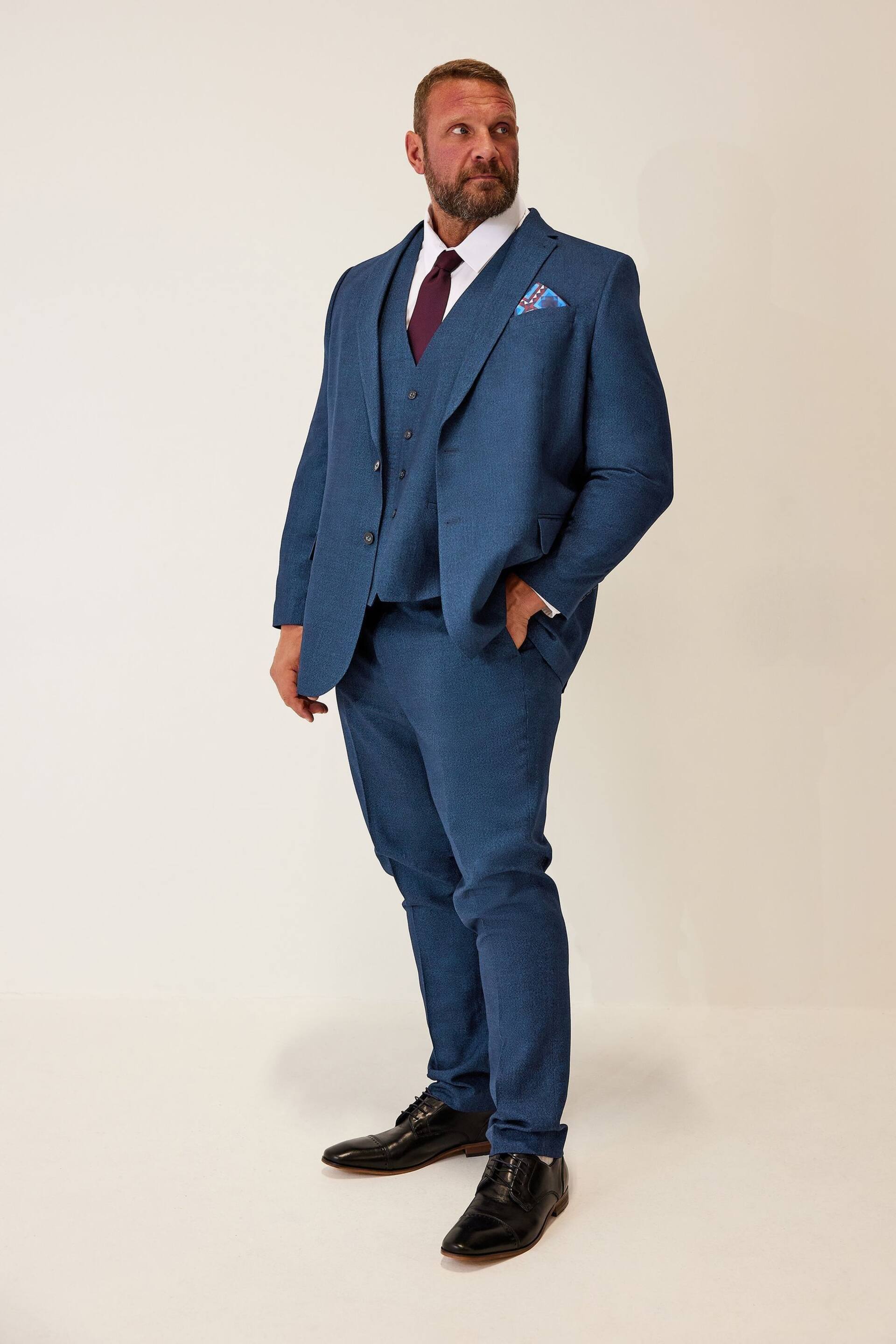 BadRhino Big & Tall Blue Long Wedding Suit Jacket - Image 2 of 5