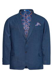 BadRhino Big & Tall Blue Long Wedding Suit Jacket - Image 4 of 5