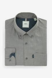 Grey Marl Regular Fit Easy Iron Button Down Oxford Shirt - Image 4 of 6