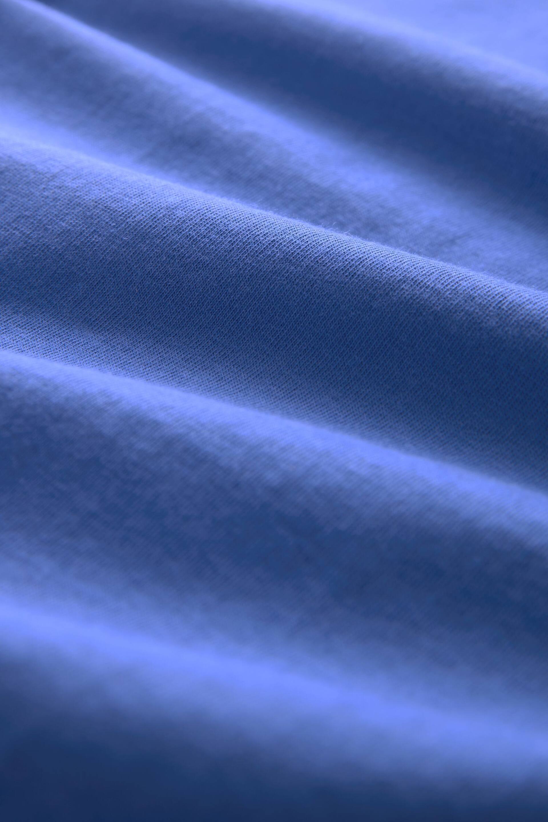 Blue Cobalt V-Neck Cotton Rich Cap Sleeve T-Shirt - Image 6 of 6