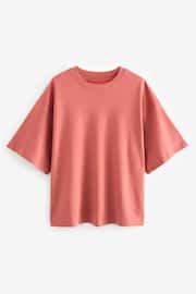 Pink 100% Cotton Heavyweight Relaxed Fit Crew Neck T-Shirt - Image 5 of 6