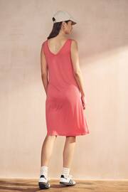 Coral Pink Sleeveless Slouch V-Neck Mini Dress - Image 2 of 6