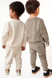 Stone/Cream 2 Pack Sweatshirt and Jogger Set (3mths-7yrs) - Image 2 of 7