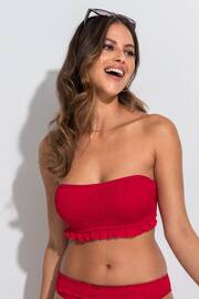 Pour Moi Red Free Spirit Strapless Shirred Bandeau Underwired Top - Image 1 of 4