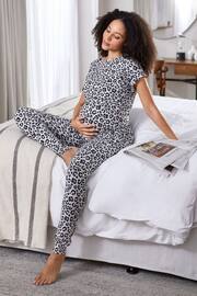 JoJo Maman Bébé Grey Animal Print Maternity & Nursing Pyjamas Set - Image 6 of 6