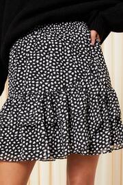 Friends Like These Black/White Chiffon Ruffle Tiered Mini Skirt - Image 4 of 4